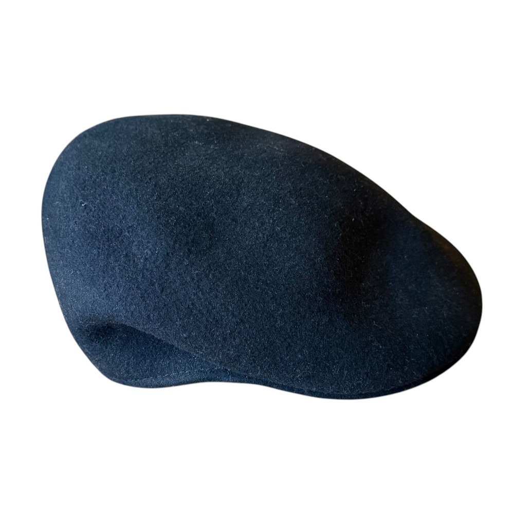 Dorfman Pacific Mens Black 100% Wool Felt Flat Cap Ivy Hat Made in USA Size XL